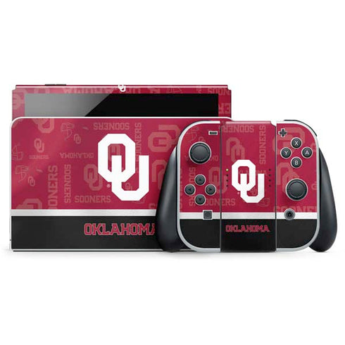 University of Oklahoma Split Jersey Nintendo Switch OLED (2021) Skin